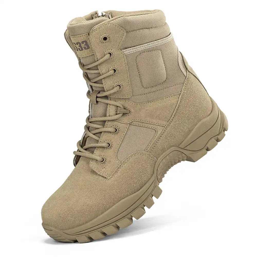Men Shoes White Colour - Nonslip Genuine Leather Hiking Boots Designer