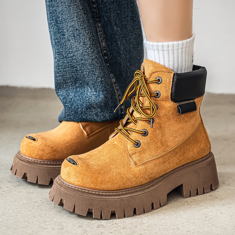 Men'S Shoes Business Casual - Classic High Top Boots Outdoor Leather