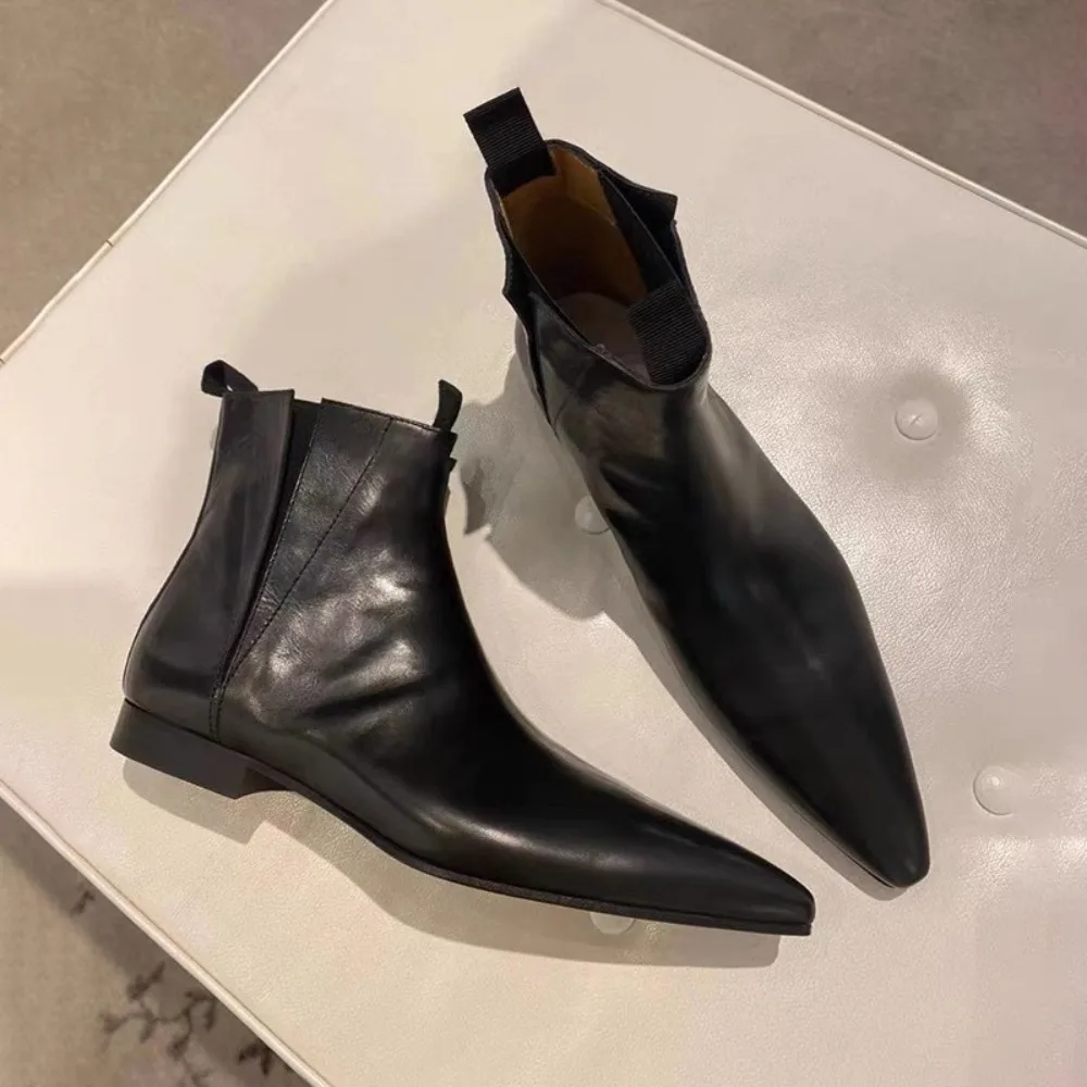 Chelsea Boots Suede - Luxury Women's Short Boots Autumn/Winter Genuine