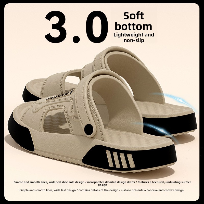 Men'S Shoes Drivers - Thick-bottomed cool slippers men's new summer