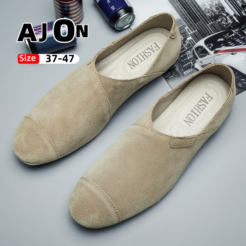 Men'S Shoes Drivers - Men's shoes low-cut leather shoes flat