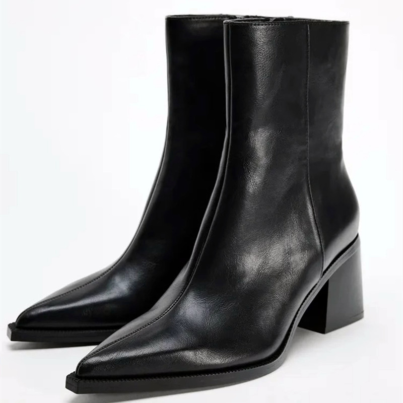 Chunky Heel Soft Leather Chels - Chelsea Boots Suede 评论和价格