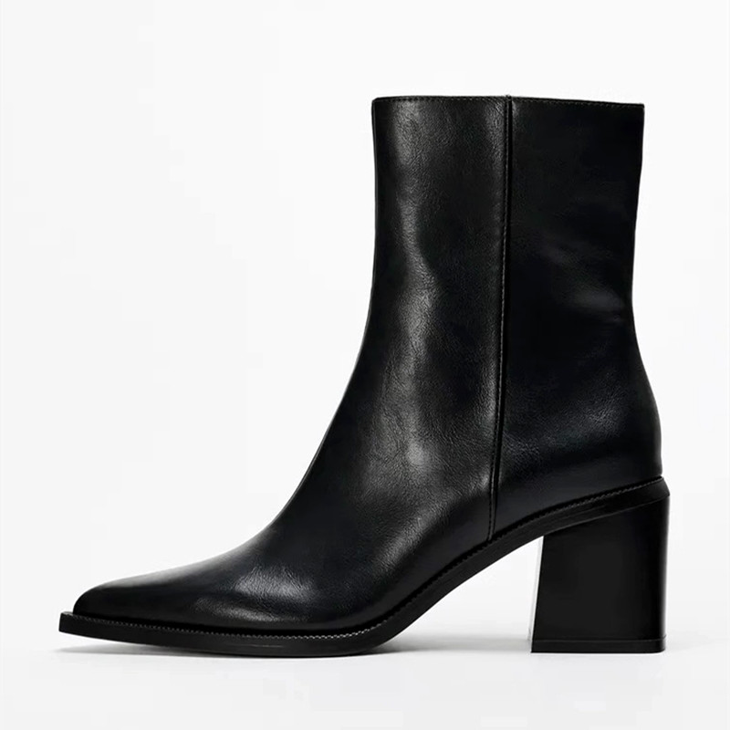 Chunky Heel Soft Leather Chels - Chelsea Boots Suede 评论和价格