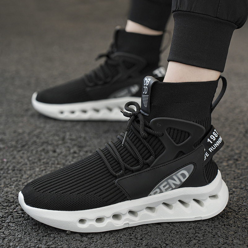 Trendy Men High Top Sock Shoes - Men Shoes Running 评论和价格