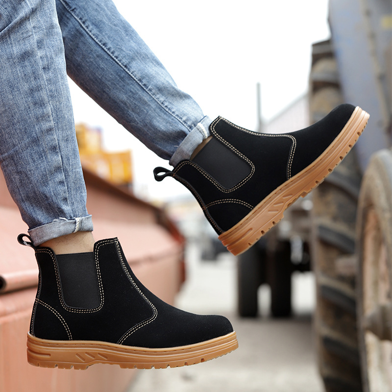 men fashion steel toe cap work - Chelsea Boots Suede 评论和价格