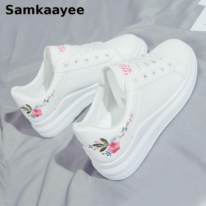 35-40 Women White Shoes Female - Casual Sneaker Low 评论和价格
