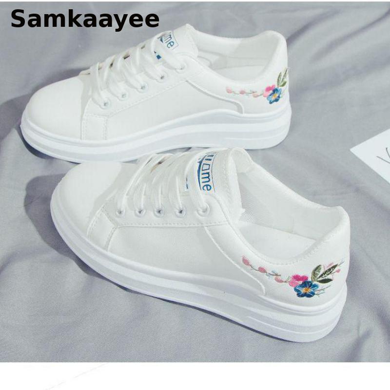35-40 Women White Shoes Female - Casual Sneaker Low 评论和价格