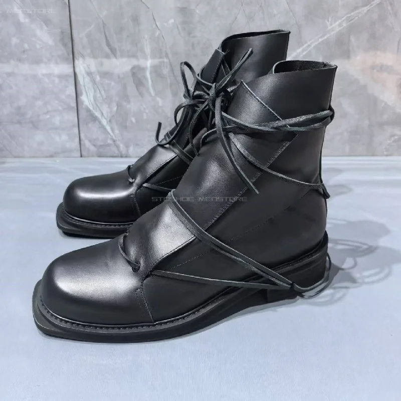Black Genuine Leather Square T - Chelsea Boots Suede 评论和价格
