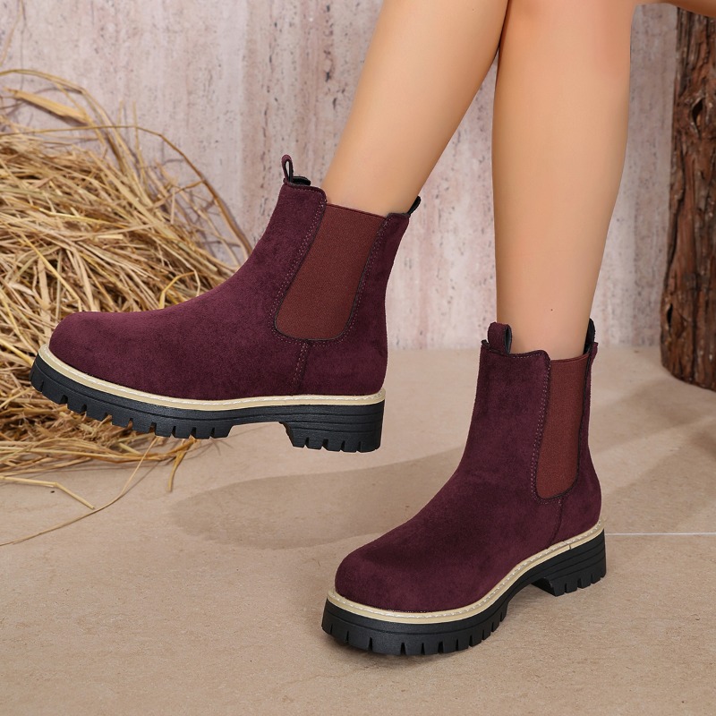 Hot Sale Women Lug Sole Chelse - Chelsea Boots Suede 评论和价格