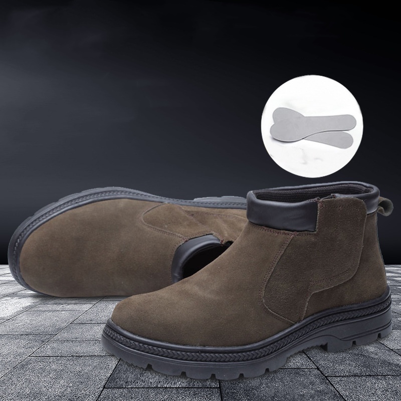 men casual safety boots cow su - Chelsea Boots Suede 评论和价格