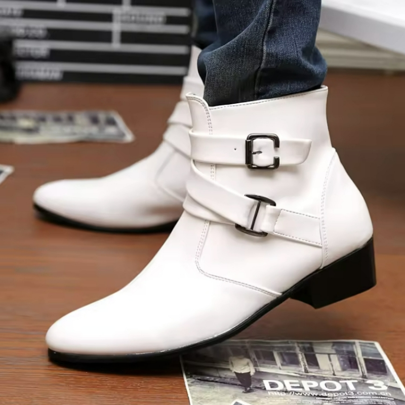 Luxury Men Boots Leather Chels - Men Shoes White Colour 评论和价格