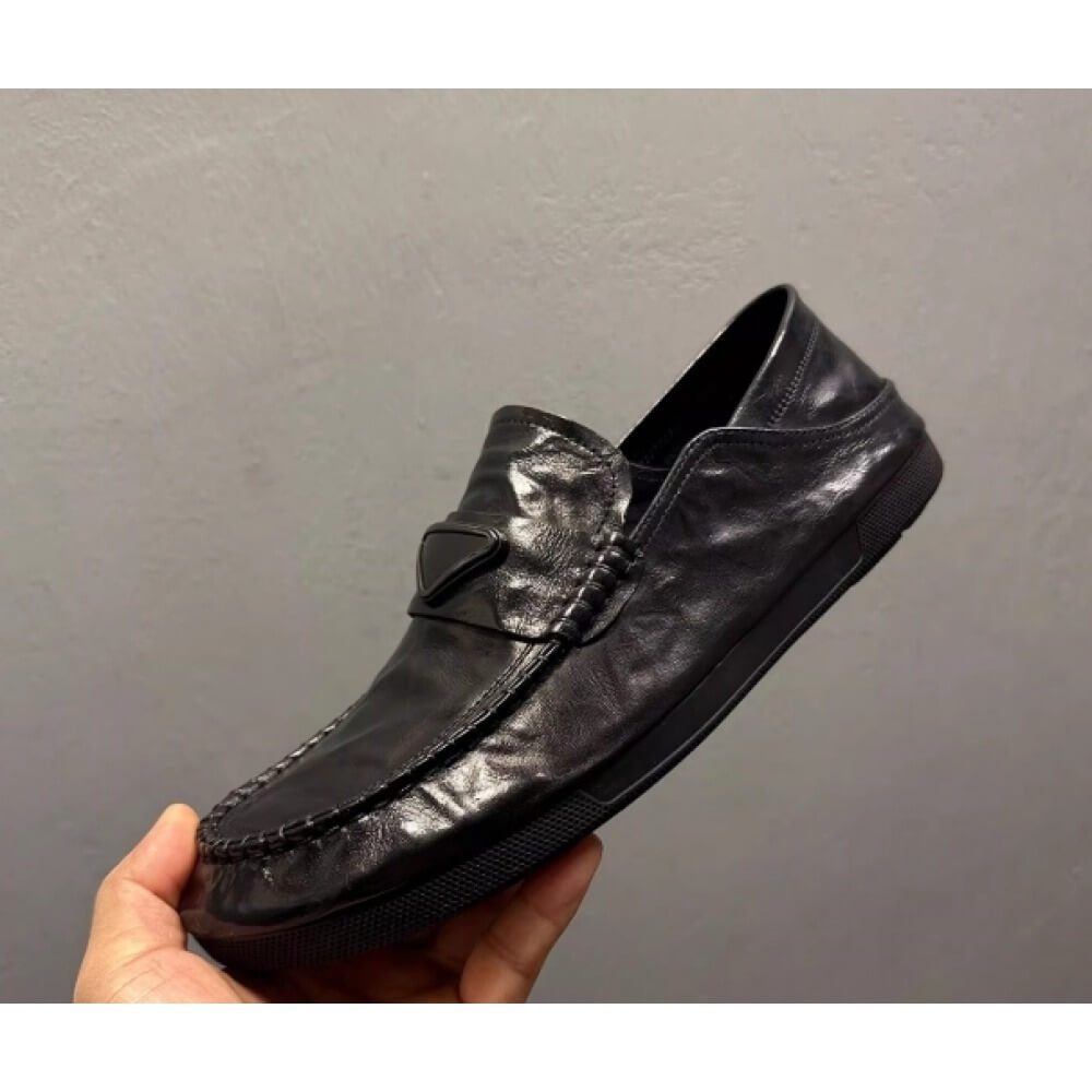 Handcrafted Black Leather Driv - Men'S Shoes Drivers 评论和价格
