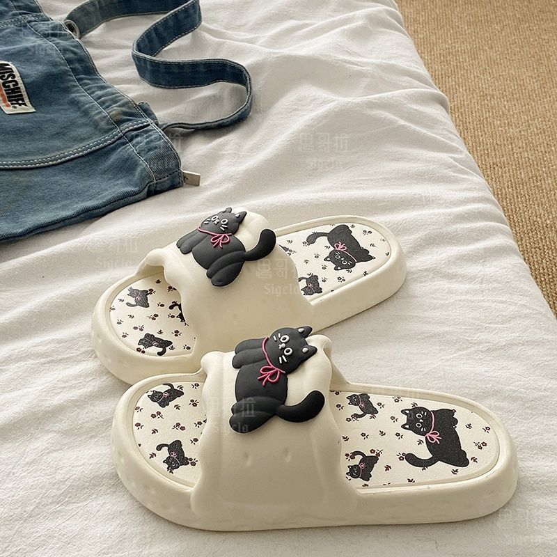 Printting Cute Bear Women Slip - Men Shoes Style 评论和价格