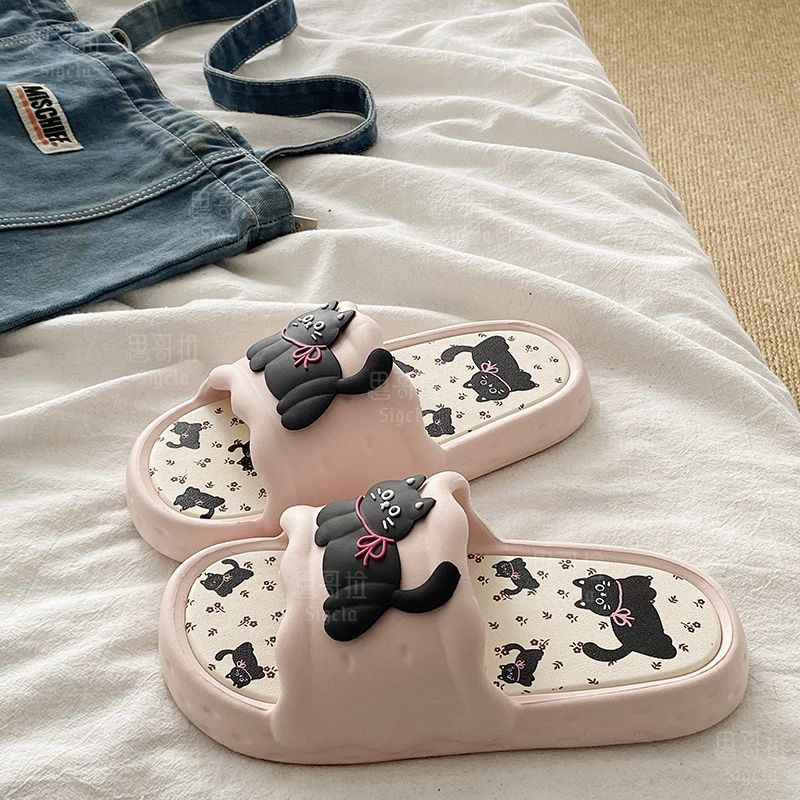 Printting Cute Bear Women Slip - Men Shoes Style 评论和价格