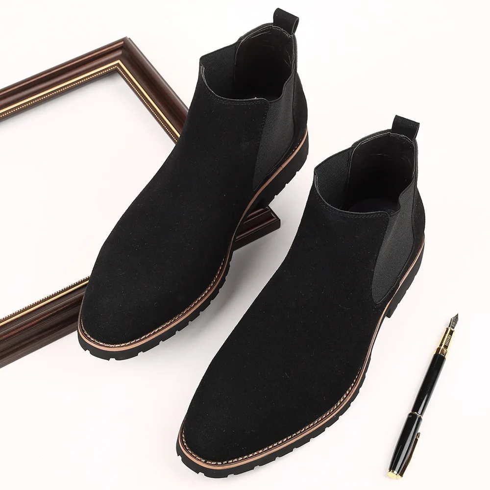 Men Ankle Boots British Style  - Chelsea Boots Suede 评论和价格