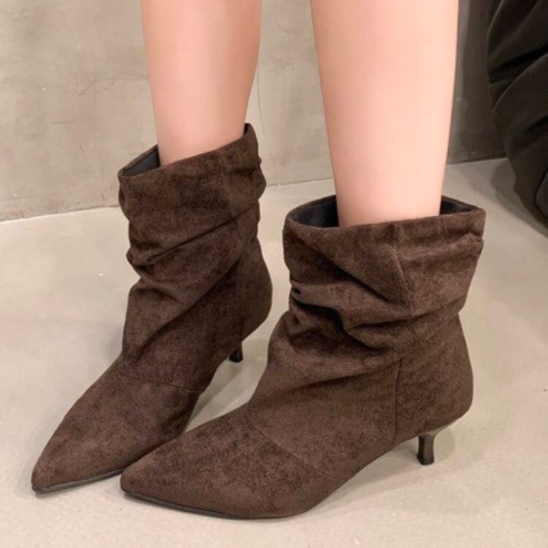 Brown Retro Elegant Designer A - Chelsea Boots Suede 评论和价格