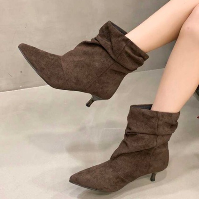 Brown Retro Elegant Designer A - Chelsea Boots Suede 评论和价格