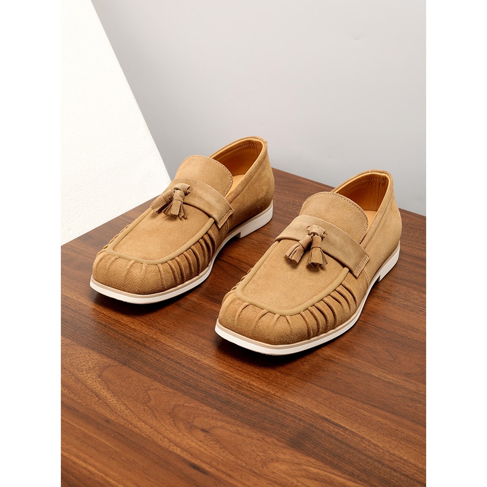 Genuine Leather Tassel Suede S - Men'S Shoes Drivers 评论和价格